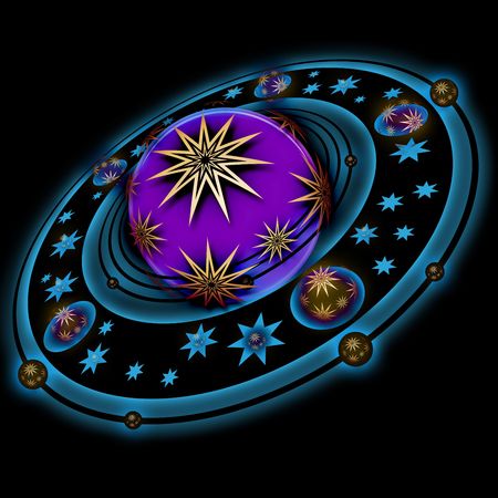 pattern  in the manner of planet  with  rings  の写真素材