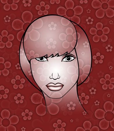 pattern  in the manner of  face a girl の写真素材