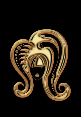 illustration of  girl  with hairdressing accessories の写真素材