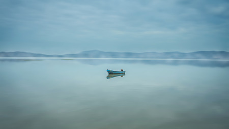 A lonely boatの写真素材