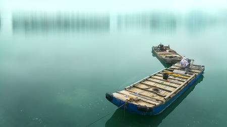 ship in the morning at Longhuの写真素材