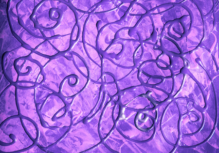 violet art painted texture with curls imageの写真素材