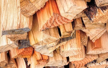 chopped firewood stack photo