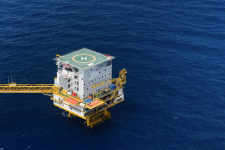 living quarter of offshore oil rig platformの写真素材