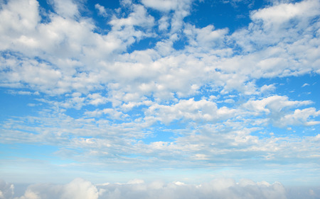 Sky clouds taked from aircraftの写真素材