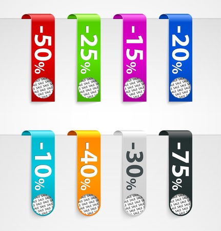 Sale paper tags  Vector announcementsのイラスト素材