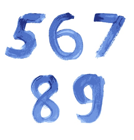 Handwritten blue watercolor alphabetのイラスト素材