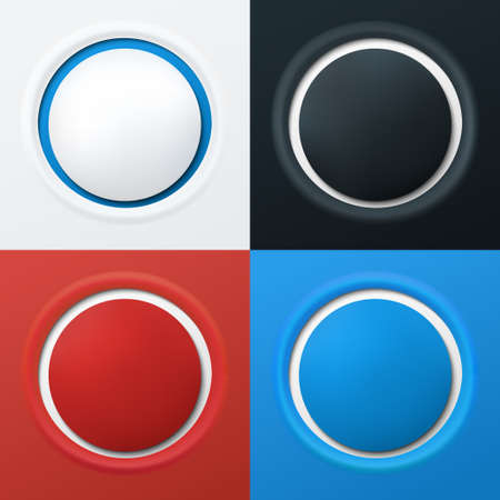 Set of 3d buttons in different colors  Vector illustrationのイラスト素材