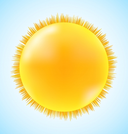 Abstract sun icon on blue sky  Vector illustrationのイラスト素材