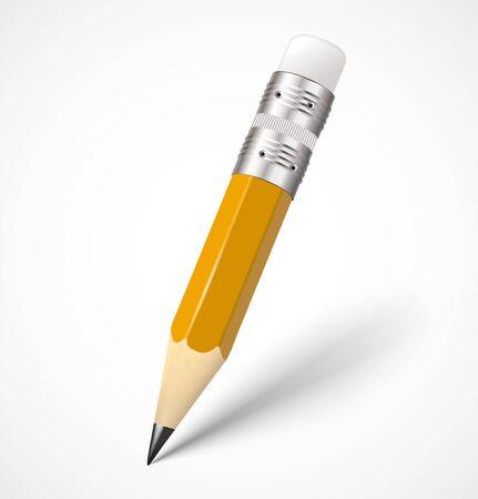 Realistic yellow pencil icon illustrationのイラスト素材