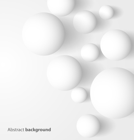 Abstract 3D white spheric background  Vector illustrationのイラスト素材