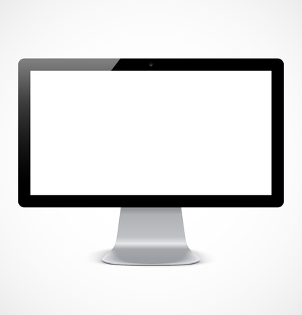 Computer display with white screen illustrationのイラスト素材