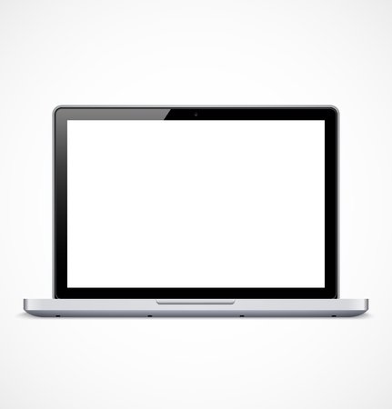 Laptop with white screen illustration Laptop with white screen illustration