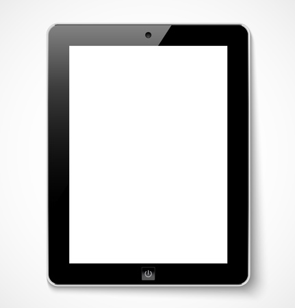 Tablet computer with white screen illustration Tablet computer with white screen illustration