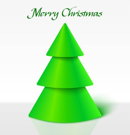 Green 3d abstract christmas tree  illustrationのイラスト素材