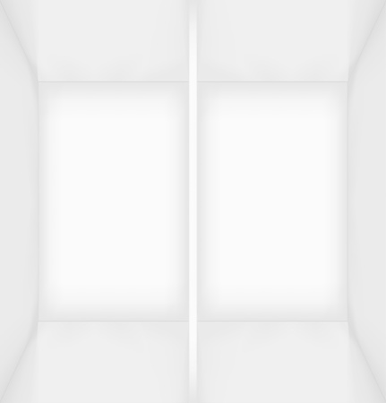 White simple empty rectangle room interior or box divided into two parts. のイラスト素材