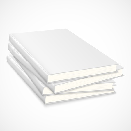 Stack of empty books with white coverのイラスト素材