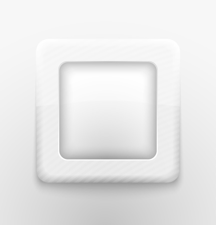 3d square white button. のイラスト素材