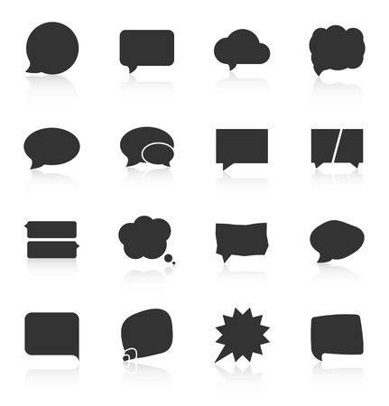 Set of speech bubble icons on white background. Vector illustrationのイラスト素材