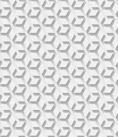 Abstract white seamless cube background with drop shadow. Vector illustrationのイラスト素材