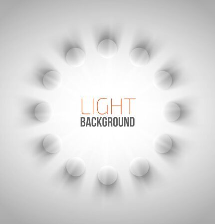 Abstract background with white circles with light and shadow. Vector illustrationのイラスト素材