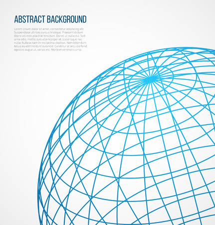 Abstract globe sphere from blue lines on white background. Vector illustrationのイラスト素材