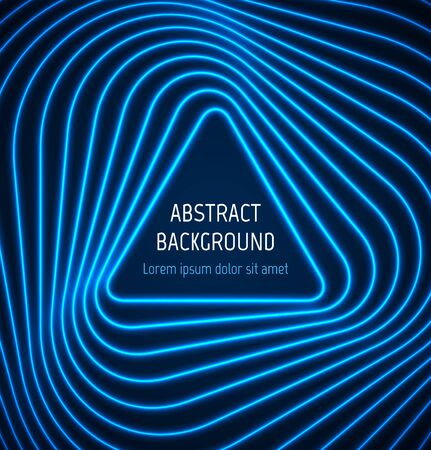 Abstract blue triangle border background with light effects. Vector illustrationのイラスト素材