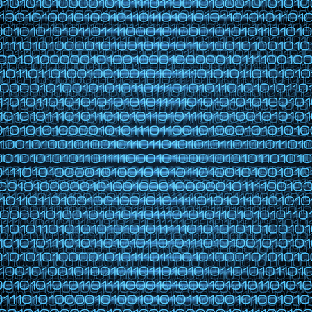 Abstract blue binary computer code technology data background. Coding, programming, hacking concept illustrationのイラスト素材