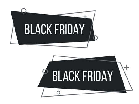 Set of flat black friday geometric bannersのイラスト素材