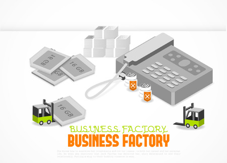 Refined  illustration, combination of Business and factory image のイラスト素材