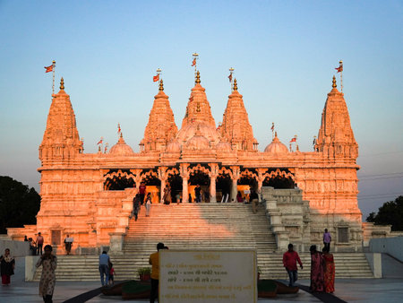 Gujarat, India; 01-17-2023: Swami Narayan temple in Navasariのeditorial素材