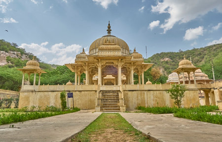 A beautiful view of "Gatore ki chhatriyan"の写真素材