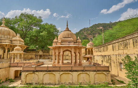 A beautiful view of "Gatore ki chhatriyan"の写真素材