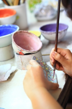 Color cups drawingの写真素材
