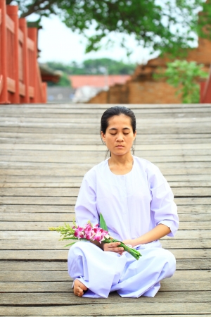 Nuns meditationの写真素材