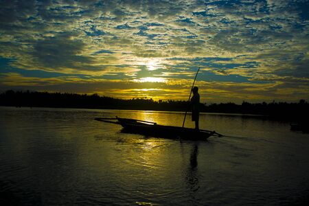 Cloudy Morning Silhouetteの写真素材