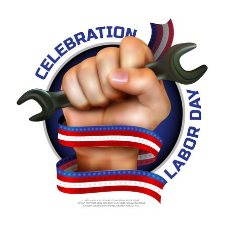 Happy Labor Day greeting card or banner designのイラスト素材