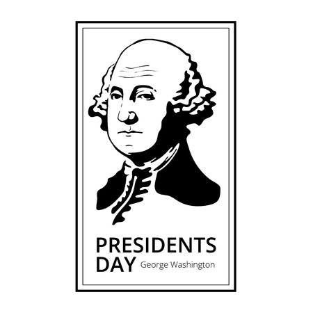 George Washington silhouette to Happy Presidents Day - National american holiday.のイラスト素材