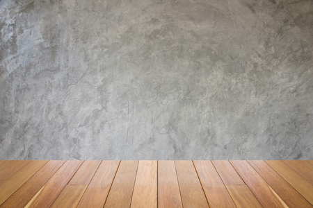 old grungy texture, grey concrete wall.dirty vintage cement wall.Grunge Background Wallpaper Wood Floor.Interior background of room with concrete wall, wooden floorの写真素材