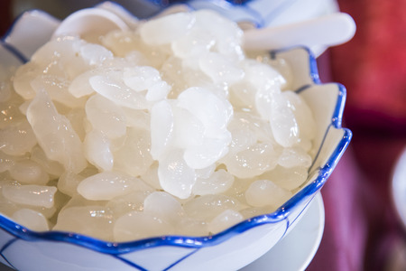 palm seed with syrup famous thai sweet dessert another name in thai is "luuk chit".の写真素材