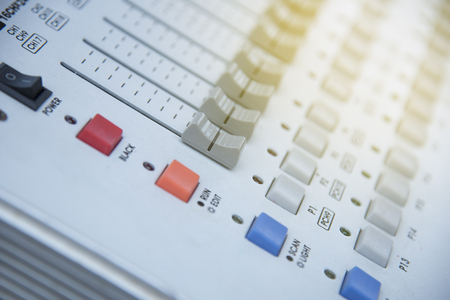 Soft focus of Digital Sound and Recording Console,Professional music and sound mixingの写真素材