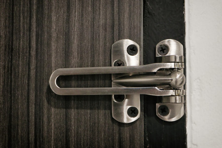 Metal Latch door guard ,Security Latch swing door lock household equipment.の写真素材