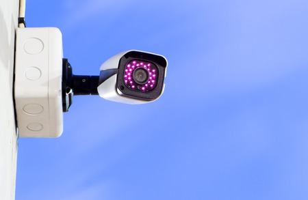 Wireless security cameras are closed-circuit television (CCTV) cameras that transmit a video and audio signal to a wireless receiver through a radio bandの写真素材