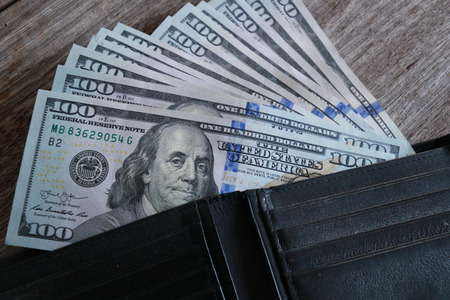 Money USA dollar banknotes for background.Money is any item or verifiable record that is generally accepted as payment for goods and services and repayment of debtsの写真素材