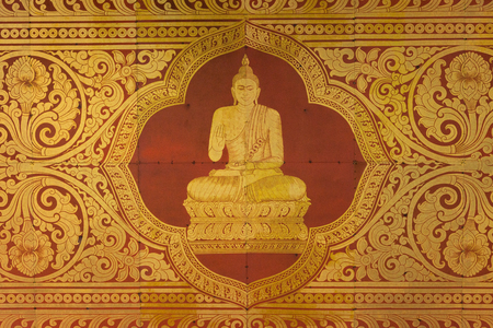 Kyauktawgyi Pagoda is a Buddhist pagoda located in Amarapura on top of Mindhama Hill near Yangon airport is known for its enormous Buddha image made out of a single piece of white marbleの写真素材