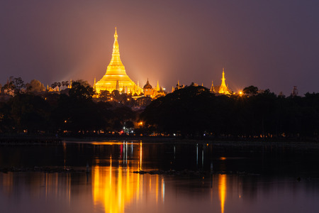The Shwedagon Pagoda one of the most famous pagodas in the world the main attraction of Yangon. Myanmarâs capital city. Shwedagon referred in Myanmar as The crown of Burmaのeditorial素材