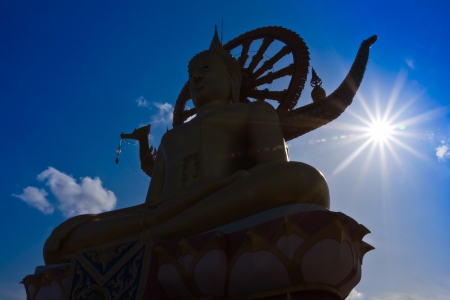 huge big buddha statue on koh samuiの写真素材