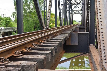 Railway bridge over the riverの写真素材