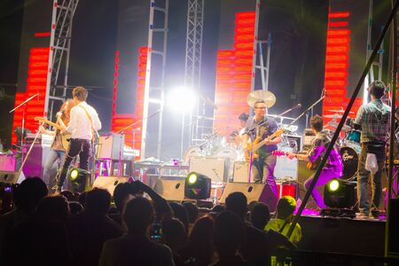 HUA HIN, THAILAND - DECEMBER 31 :  Lead singer of Singular band performs live concert during Hua Hin Music Countdown 2013 on December 31, 2012 in Hua Hin, Prachuapkhirikhan, Thailandのeditorial素材