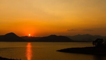 Colorful sunset over the mountain